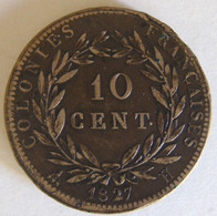 Martinique – Guadeloupe 10 Centimes 1827 H CHARLES X Colonies Françaises - Guadeloupe & Martinique