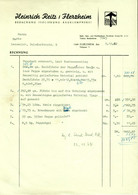 FIerzheim B Rheinbach Meckenheim 1962 Deko Rechnung " Heinrich Reitz Bedachung Isolierung Bauklempnerei " - Transport