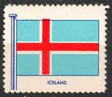 ICELAND Island - FLAG FLAGS Cinderella Label Vignette 1957 USA Henry Ellis Harris Philately Boston 1957 - Other & Unclassified
