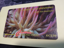 ST VINCENT & GRENADINES  GPT CARD   $ 20,- 52CSVG  GIANT SEA ANEMONE             C&W    Fine Used  Card  **3381** - Saint-Vincent-et-les-Grenadines