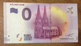 2016 BILLET 0 EURO SOUVENIR ALLEMAGNE DEUTSCHLAND KÖLNER DOM ZERO 0 EURO SCHEIN BANKNOTE PAPER MONEY - Specimen