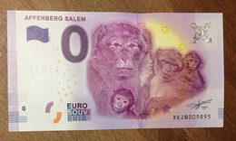 2016 BILLET 0 EURO SOUVENIR ALLEMAGNE DEUTSCHLAND AFFENBERG SALEM ZERO 0 EURO SCHEIN BANKNOTE PAPER MONEY - [17] Falsos & Especimenes