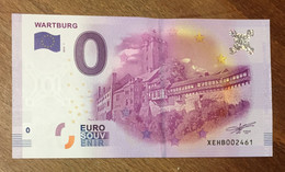 2016 BILLET 0 EURO SOUVENIR ALLEMAGNE DEUTSCHLAND  WARTBURG N°1 ZERO 0 EURO SCHEIN BANKNOTE PAPER MONEY - [17] Fictifs & Specimens