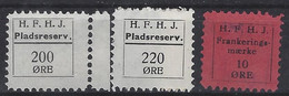 Denmark Local Railway Parcel Post,H.F.H.J.3 Stamps .Trains/Railways/Eisenbahnmarken - Revenue Stamps