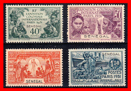 FRANCIA  ( SENEGAL ) ( ANTIGUAS COLONIAS Y PROTECTORADOS ) SERIE 4 SELLOS AÑO 1931 EXPOSICION  DE PARIS - 1931 Exposition Coloniale De Paris