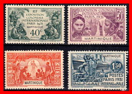 FRANCIA  ( MARTINICA ) ( ANTIGUAS COLONIAS Y PROTECTORADOS ) SERIE 4 SELLOS AÑO 1931 EXPOSICION DE PARIS - 1931 Exposition Coloniale De Paris