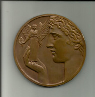 Médaille Bronze De Joseph Witterwulghe Cigarette St Michel époque Art Déco 1930 - Professionali / Di Società