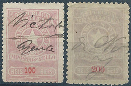 Brazil Brazile,Revenue Stamp Tax 100 & 200Reis,Used - Service