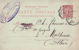 FRANCE - CARTE POSTALE 1906 TOURCOING > MULHOUSE /AA104 - PAM
