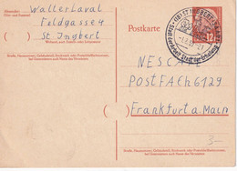 SAARLAND 1959   ENTIER POSTAL/GANZSACHE/POSTAL STATIONARY CARTE DE ST.INGBERT - Postal Stationery
