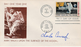 N°601 N -FDC Man Walks Of The Moon -dédicacé Charles Conrad- - North  America