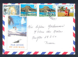 FRANCE POLYNESIA - Cover For Air Mail With Nice Illustration On Front And Back Side Of The Cover, With Multicolored Fran - Covers & Documents
