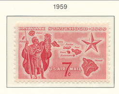 USA 1959. Air Mail Scott # C55. Hawaii Statehood Issue. MNH(**) - 2b. 1941-1960 Neufs