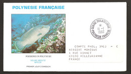 Polynésie 1980 N° 148 O FDC, Premier Jour, Poissons, Poisson, Corail, Napoléon, Cheilinus Undulatus Napoleon Labre Géant - Covers & Documents