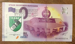 2016 BILLET 0 EURO SOUVENIR DPT 42 STADE GEOFFROY-GUICHARD + TIMBRE ZERO 0 EURO SCHEIN BANKNOTE PAPER MONEY BANK - Privéproeven