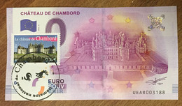 2016 BILLET 0 EURO SOUVENIR DPT 41 CHÂTEAU DE CHAMBORD + TIMBRE ZERO 0 EURO SCHEIN BANKNOTE PAPER MONEY BANK - Private Proofs / Unofficial