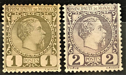 MONACO 1885 - MLH - Sc# 1, 2 - 1c 2c - Nuevos