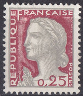 FRANCIA - FRANCE - 1960 - Yvert 1263e (tipo II) Nuovo MH. - 1960 Marianne De Decaris