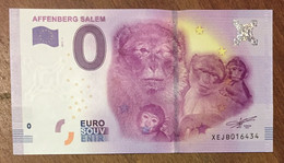 2017 BILLET 0 EURO SOUVENIR ALLEMAGNE DEUTSCHLAND AFFENBERG SALEM SINGES ZERO 0 EURO SCHEIN BANKNOTE PAPER MONEY - Specimen