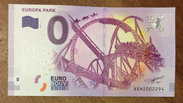 2017 BILLET 0 EURO SOUVENIR ALLEMAGNE DEUTSCHLAND EUROPA PARK ZERO 0 EURO SCHEIN BANKNOTE PAPER MONEY - [17] Fakes & Specimens
