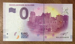 2017 BILLET 0 EURO SOUVENIR ALLEMAGNE DEUTSCHLAND HEIDELBERGER SCHLOSS ZERO 0 EURO SCHEIN BANKNOTE PAPER MONEY - [17] Fakes & Specimens