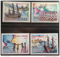 Cabo Verde 2006 - Rota Internacional De Escravos Slaves Sklaverei Esclavage Bateau Boot Ship Galère Slavery 4 Val. MNH - Kap Verde