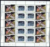 1992   Canada In Space - Hologram  Sc 1441-2   Se-tenant  Complete MNH Sheet Of 20   With Inscriptions - Hojas Completas