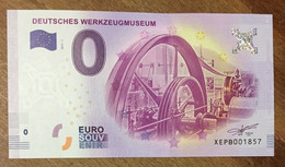 2017 BILLET 0 EURO SOUVENIR ALLEMAGNE DEUTSCHLAND DEUTSCHES WERKZEUGMUSEUM ZERO 0 EURO SCHEIN BANKNOTE PAPER MONEY - [17] Fakes & Specimens