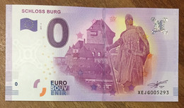2017 BILLET 0 EURO SOUVENIR ALLEMAGNE DEUTSCHLAND SCHLOSS BURG ZERO 0 EURO SCHEIN BANKNOTE PAPER MONEY - Specimen