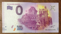 2017 BILLET 0 EURO SOUVENIR ALLEMAGNE DEUTSCHLAND SCHLOSS BURG ZERO 0 EURO SCHEIN BANKNOTE PAPER MONEY - [17] Fictifs & Specimens