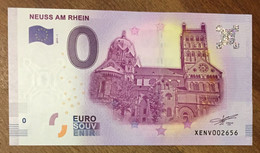 2017 BILLET 0 EURO SOUVENIR ALLEMAGNE DEUTSCHLAND NEUSS AM RHEIN ZERO 0 EURO SCHEIN BANKNOTE PAPER MONEY - Specimen