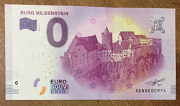 2017 BILLET 0 EURO SOUVENIR ALLEMAGNE DEUTSCHLAND BURG MILDENSTEIN ZERO 0 EURO SCHEIN BANKNOTE PAPER MONEY - Specimen