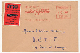 FRANCE - Vignette MO 1ere Biennale Française De La Machine Outils / EMA Techniques De L'Ingénieur 20/6/1960 Paris 117 - Lettres & Documents
