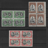 CANADA 1939 ROYAL VISIT SET IN VERY FINE USED BLOCKS OF 4 SG 372/374 Cat £9 - Sonstige & Ohne Zuordnung