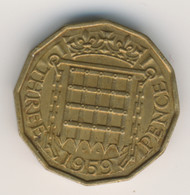 GREAT BRITAIN 1959: 3 Pence, KM 900 - F. 3 Pence