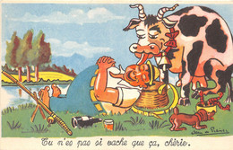 ¤¤  -  Illustrateur " Jean DE PREISSAC "   -  Pêcheur, Vache, Chien   -  ¤¤ - Preissac