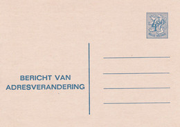 B01-198 AP - Entier Postal - Carte Postale Avis De Changement D'adresse N° 20 N - Chiffre Sur Lion Héraldique - 4,50 Fr - Avis Changement Adresse