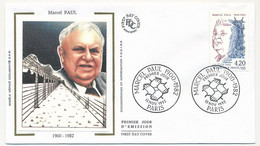 FRANCE - 2 Enveloppes FDC Soie - MARCEL PAUL - Paris 13/11/1992 + Paris Philat'eg National Id - 1990-1999