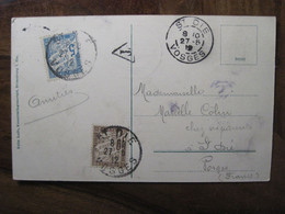 France 1912 Allemagne Alsace Taxée Cpa Ak Elsass Strasbourg Vue Sud St Dié Deutsches Reich Stempel - 1859-1959 Covers & Documents