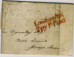 GB 1826 Wrapper To Grays Inn With Lombard Street London 2d Post In Red - ...-1840 Prephilately