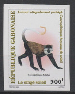 Gabon Gabun 1996 ND Imperf Mi. 1296 Faune Fauna Singe Soleil Monkey Ape Affe Meerkatze Protection RARE ! - Singes