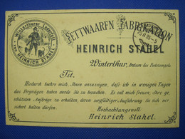 1895 Winterthur Lederfett Privat Brief Post Cover Poste Privée Helvetia Suisse - Covers & Documents