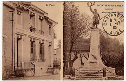 MONTIERS-SUR-SAULX (MEUSE) - LA POSTE - MONUMENT AUX MORTS - 1928 - Formato Piccolo - Vedi Retro - Montiers Sur Saulx