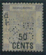 BK0995a - HONG KONG - STAMPS - SG # 49 --- MINT Hinged MH With PERFIN! BC & .. - Unused Stamps