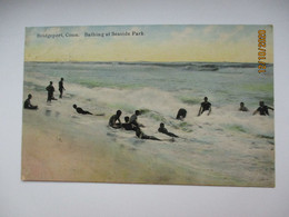 BRIDGEPORT CT , BATHING AT SEASIDE PARK  , OLD POSTCARD  0 - Bridgeport