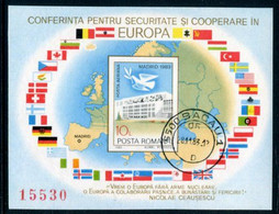 ROMANIA 1983 European Security Conference Block  Used.  Michel Block 196 - Usado