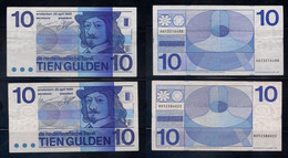 HOLANDA . NETHERLANS - PAREJA DE BILLETES DE 10 GULDEN DEL AÑO 1968 - 10 Gulden