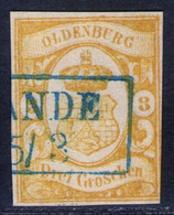 SANDE 5/3 Auf 3 Groschen Graugelb - Oldenburg Nr. 14 - Pracht - Oldenburg