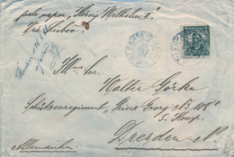 1910 , BRASIL , SOBRE CIRC. A DRESDEN , MAT. CORREIO / BAHIA , POR EL VAPOR " KÖNIG WILHELM II " , VIA LISBOA , TRÁNSITO - Covers & Documents