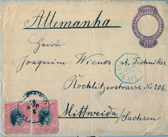 1897 , BRASIL - SOBRE ENTERO POSTAL CIRCULADO , PELOTAS / RIO GRANDE DO SUL - MITTWEIDA , PAQUEBOT  FRANCES , LLEG - Covers & Documents